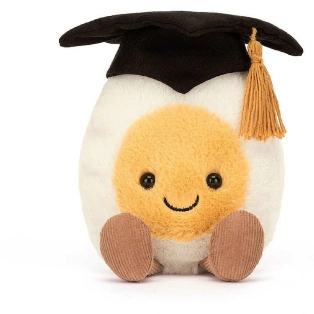 JELLYCAT AMUSEABLES BOILED EGG GRADUATION Soft & Plush 6x4" BNWT Authentic